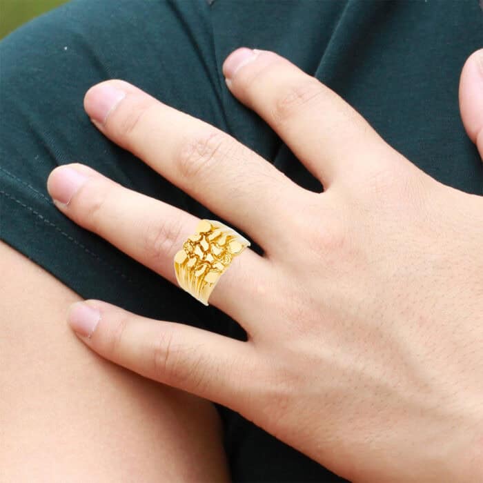 14K Yellow Gold Nugget Ring - Image 2
