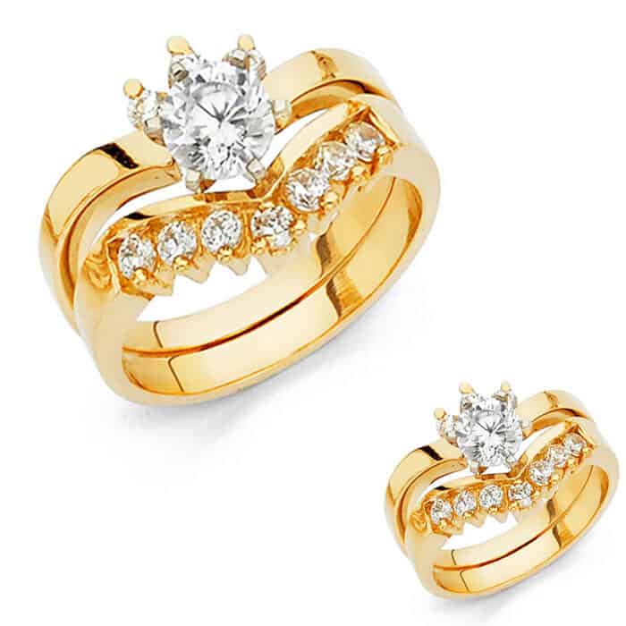 14K Yellow Gold Cubic Zirconia Duo Set - Image 2