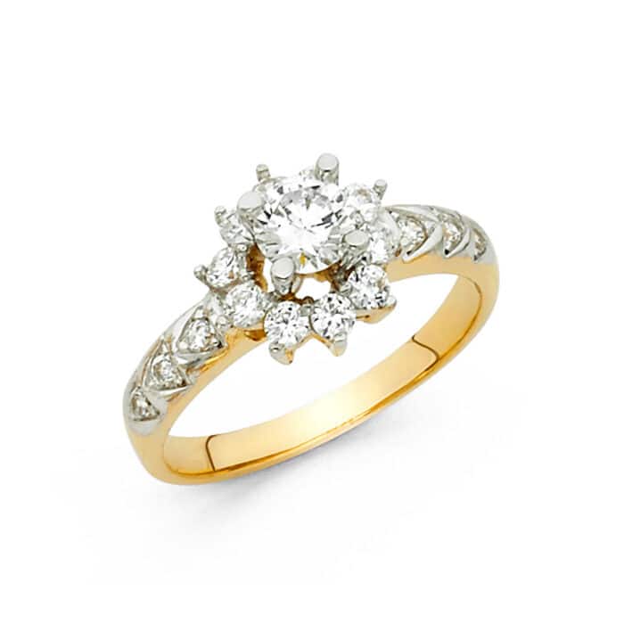 14K Yellow Gold Cubic Zirconia Engagement Ring