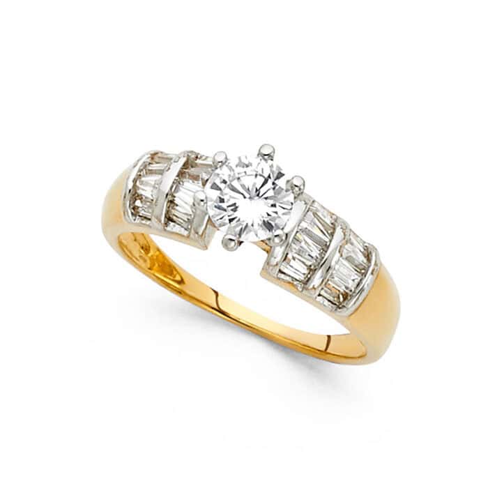 14K Yellow Gold Cubic Zirconia Engagement Ring - Image 2