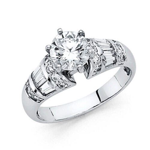 14K White Gold Cubic Zirconia Engagement Ring