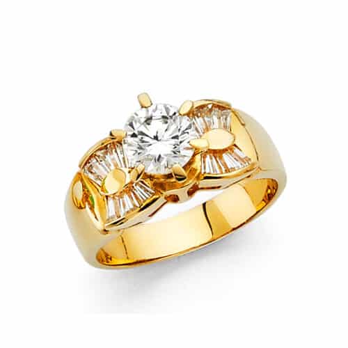 14K White Gold Cubic Zirconia Engagement Ring