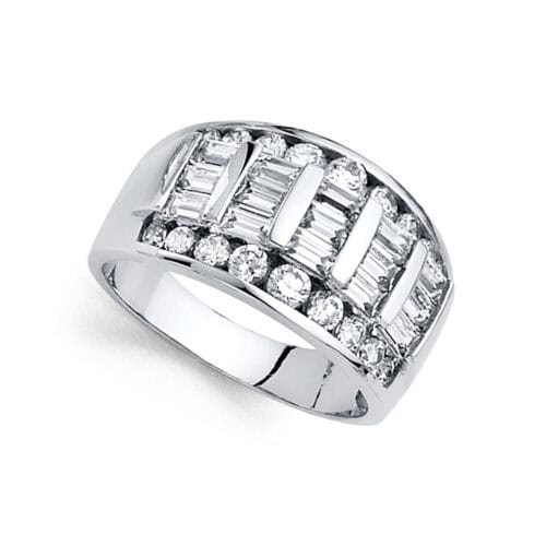 14K White Gold Cubic Zirconia Fancy Ring