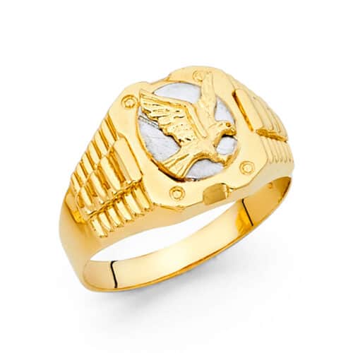 14K Two Tone Gold Men's Ring