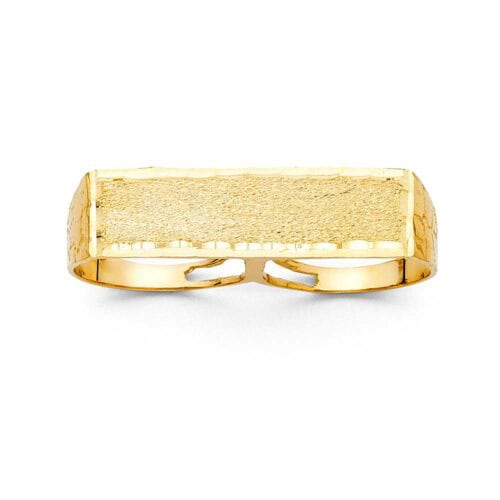 14K Yellow Gold 2 Finger Men's Ring