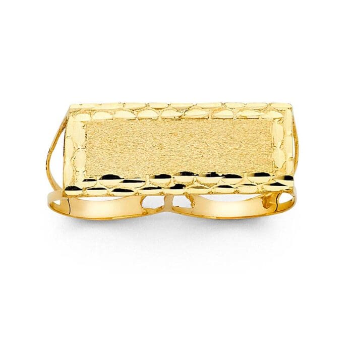 14K Yellow Gold 2 Finger Men's Ring