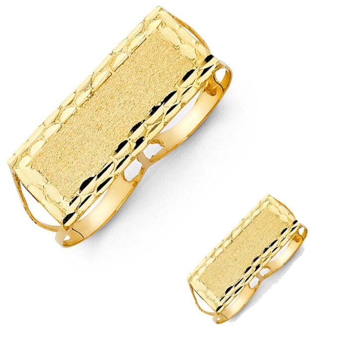 14K Yellow Gold 2 Finger Men's Ring - Image 2