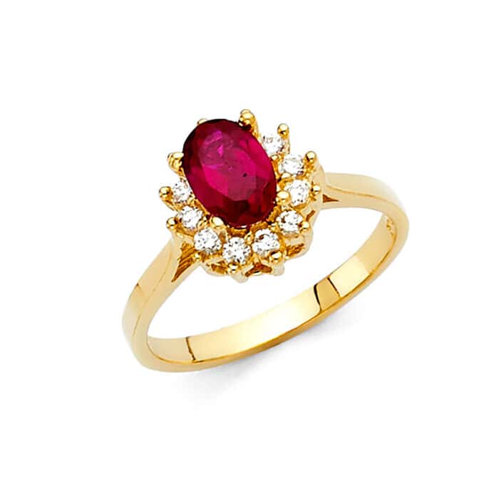 14K Yellow Gold Cubic Zirconia Fancy Ring