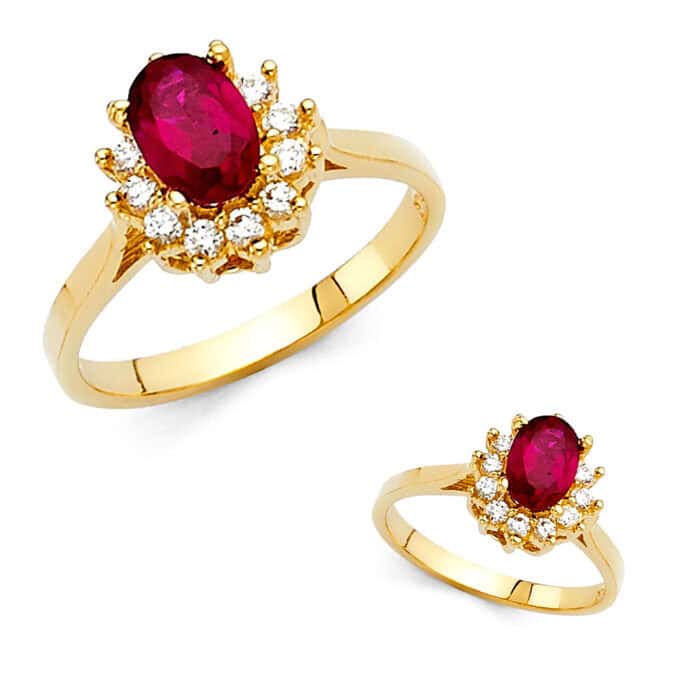 14K Yellow Gold Cubic Zirconia Fancy Ring - Image 3