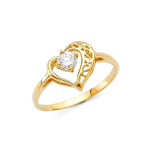 14K Yellow Gold Cubic Zirconia Fancy Ring