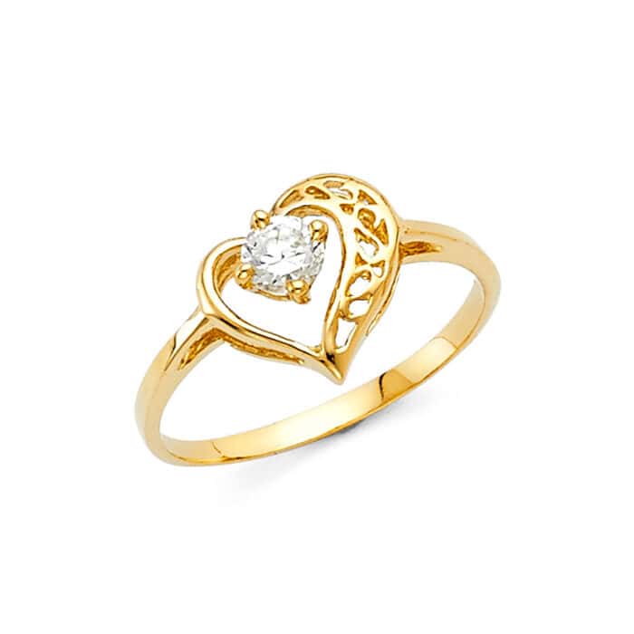 14K Yellow Gold Cubic Zirconia Fancy Ring
