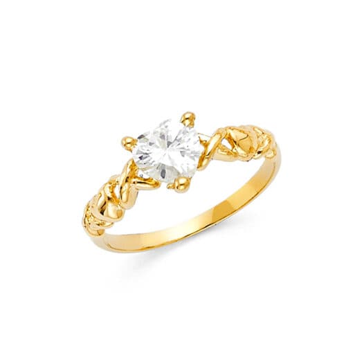 14K Yellow Gold Cubic Zirconia Fancy Ring