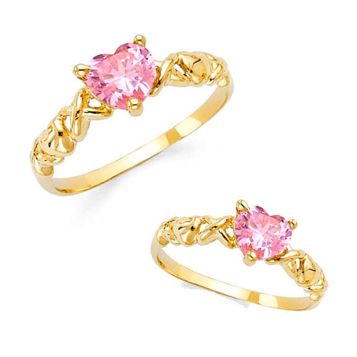 14K Yellow Gold Cubic Zirconia Fancy Ring - Image 3