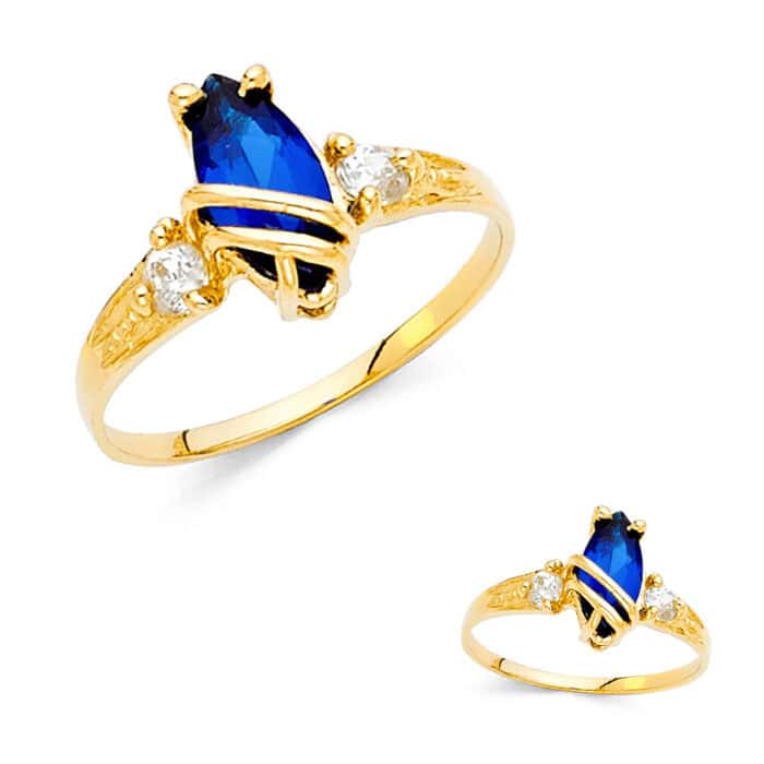 14K Yellow Gold Cubic Zirconia Fancy Ring - Image 3