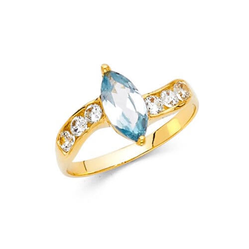 14K Yellow Gold Cubic Zirconia Fancy Ring