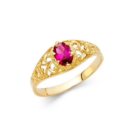 14K Yellow Gold Cubic Zirconia Fancy Ring