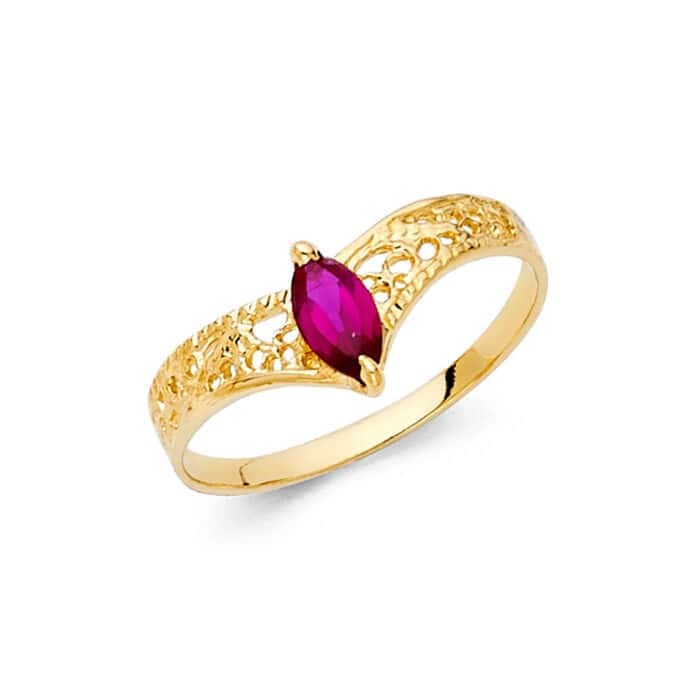 14K Yellow Gold Cubic Zirconia Fancy Ring