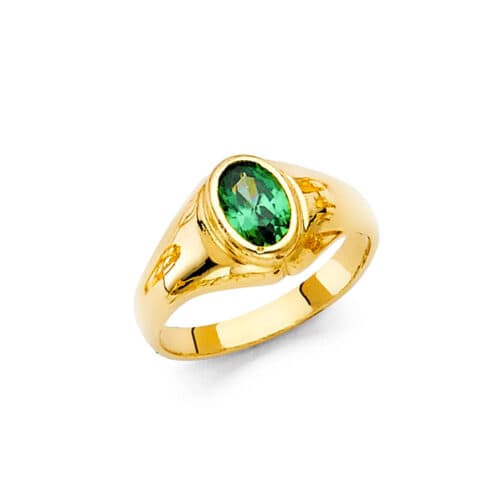 14K Yellow Gold Cubic Zirconia Babies Ring