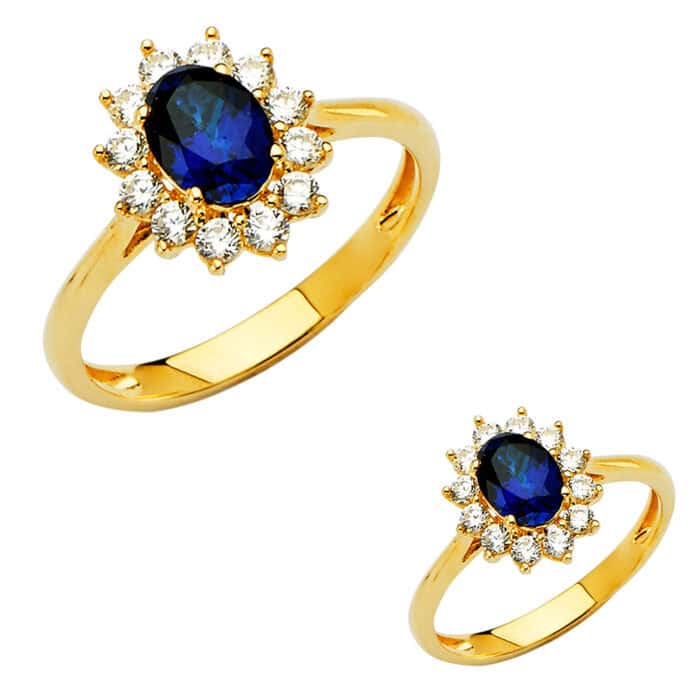 14K Yellow Gold Fancy Cubic Zirconia Ring - Image 2