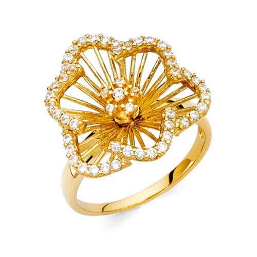 14K Yellow Gold Fancy Cubic Zirconia Ring