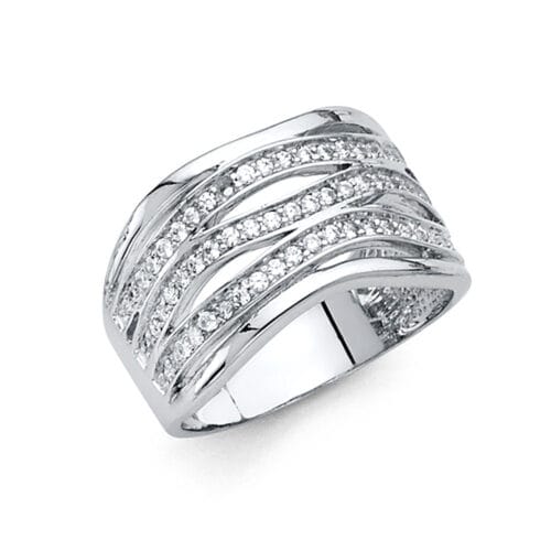 14K White Gold Fancy Cubic Zirconia Ring