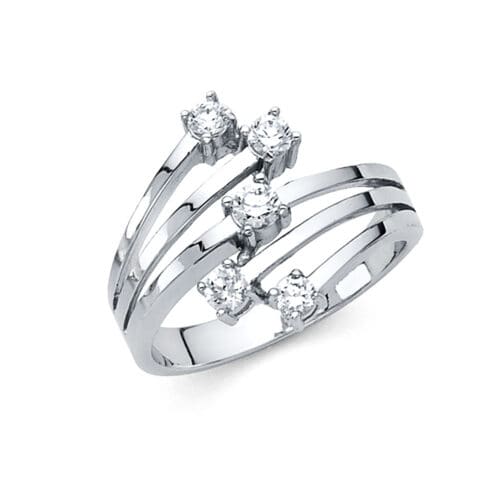 14K White Gold Fancy Cubic Zirconia Ring