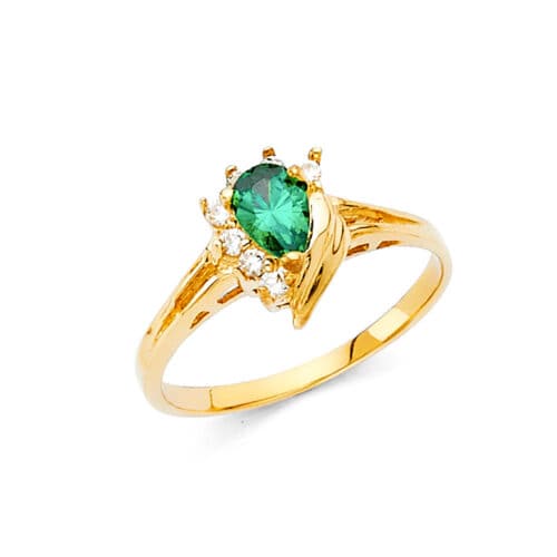 14K Yellow Gold Ladies Fancy Cubic Zirconia Ring