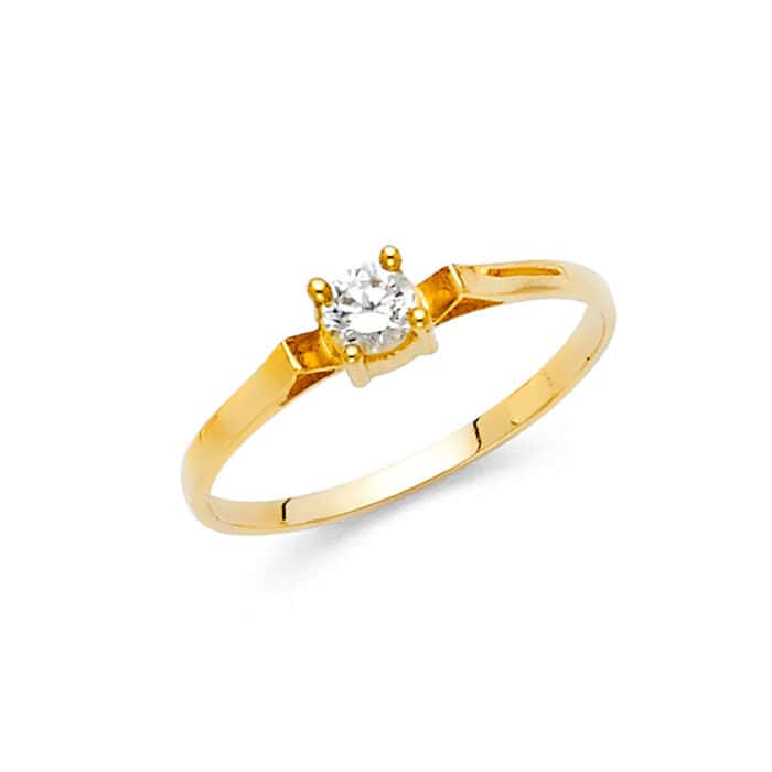 14K Yellow Gold Ladies Fancy Cubic Zirconia Ring