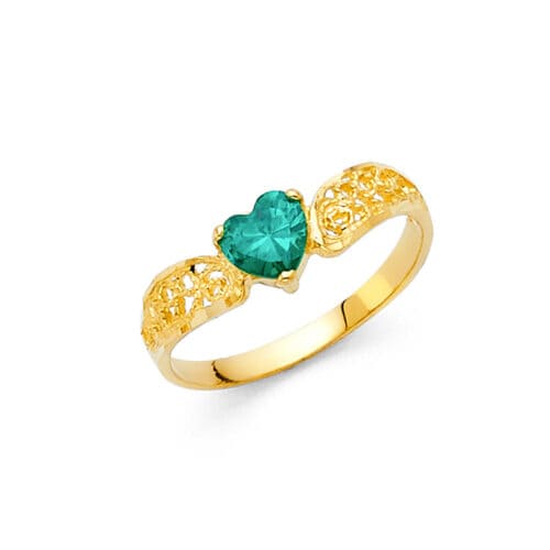 14K Yellow Gold Ladies Fancy Cubic Zirconia Ring