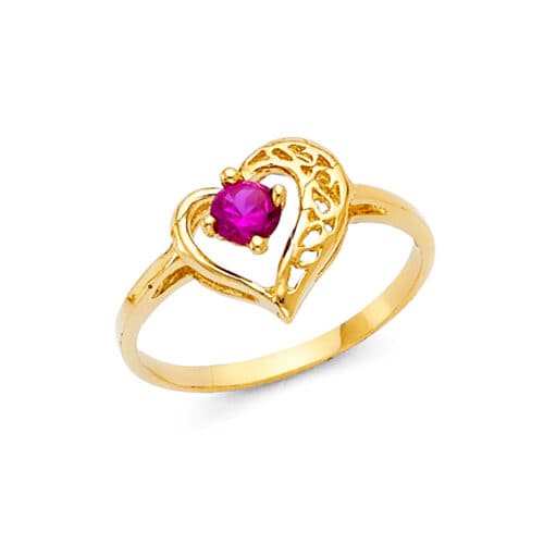 14K Yellow Gold Ladies Fancy Cubic Zirconia Ring