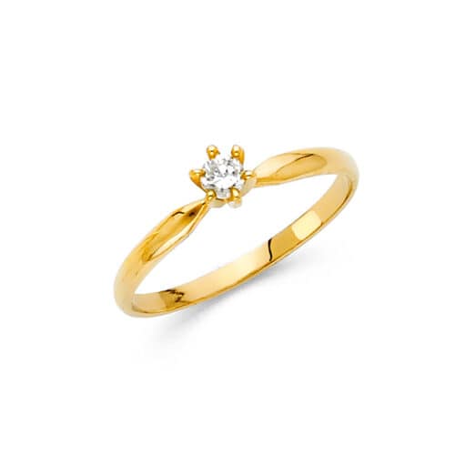 14K Yellow Gold Ladies Fancy Cubic Zirconia Ring