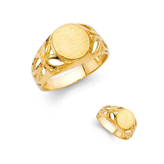 14K Yellow Gold Cubic Zirconia Babies Ring - Image 2