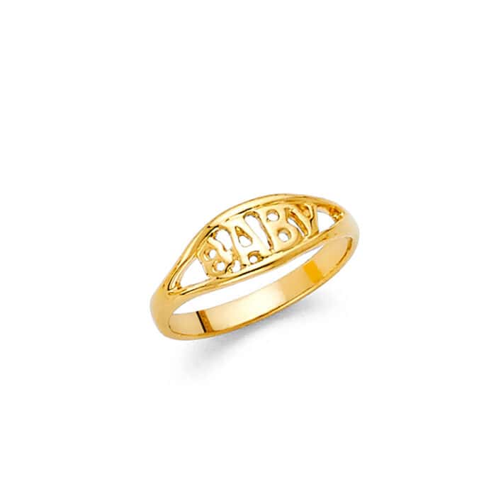14K Yellow Gold Cubic Zirconia Babies Ring