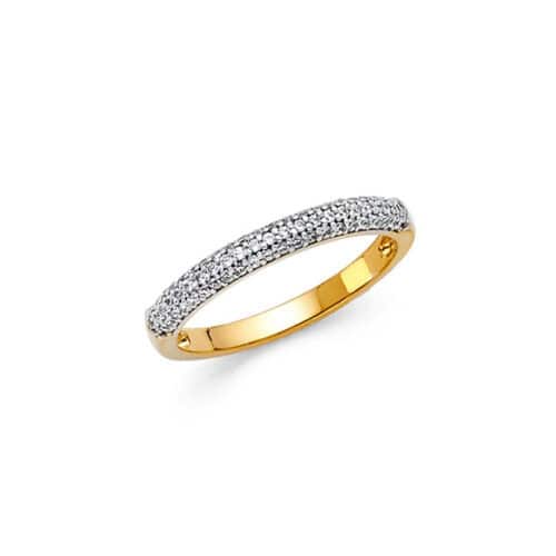 14K Yellow Gold Cubic Zirconia Ladies Wedding Band
