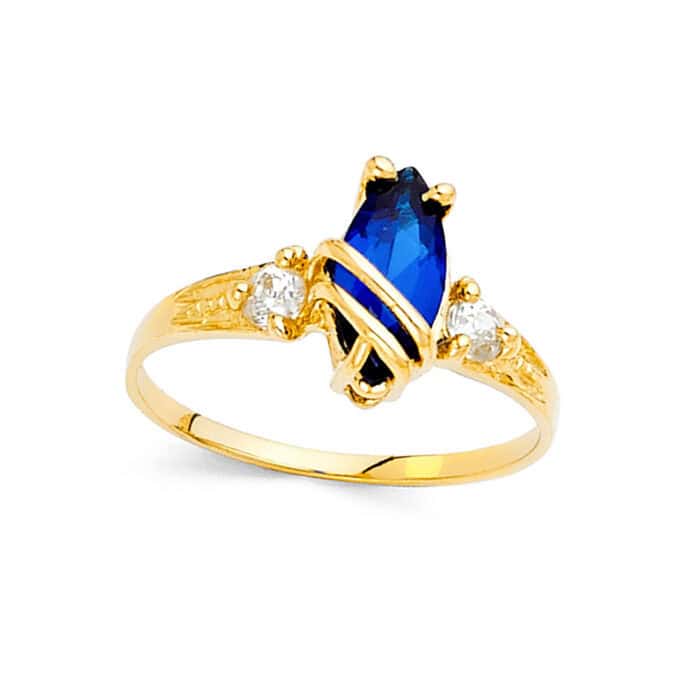 14K Yellow Gold Cubic Zirconia Fancy Ring - Image 2