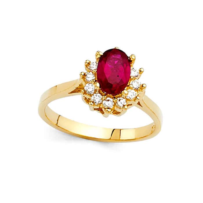 14K Yellow Gold Cubic Zirconia Fancy Ring - Image 2