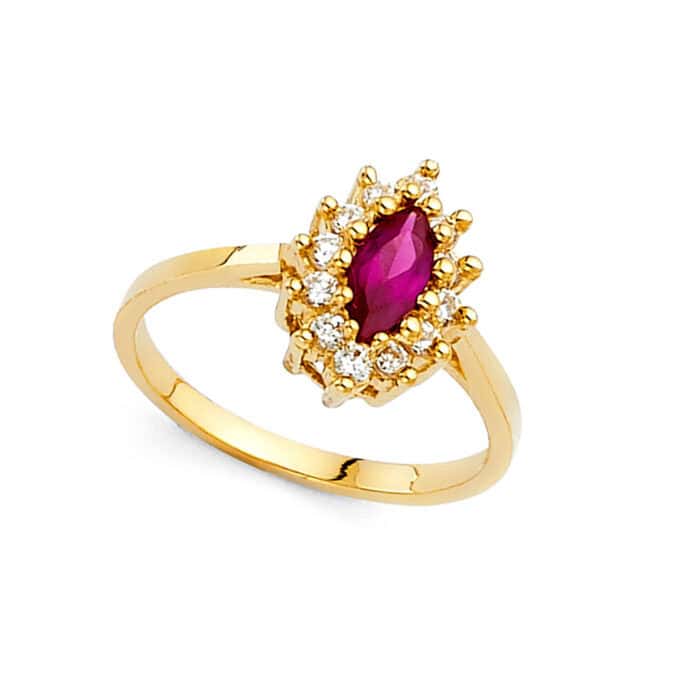 14K Yellow Gold Cubic Zirconia Fancy Ring - Image 2