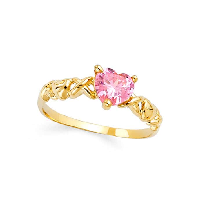 14K Yellow Gold Cubic Zirconia Fancy Ring - Image 2