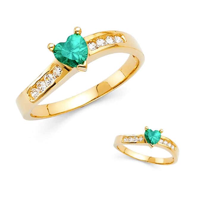 14K Yellow Gold Ladies Fancy Cubic Zirconia Ring - Image 3