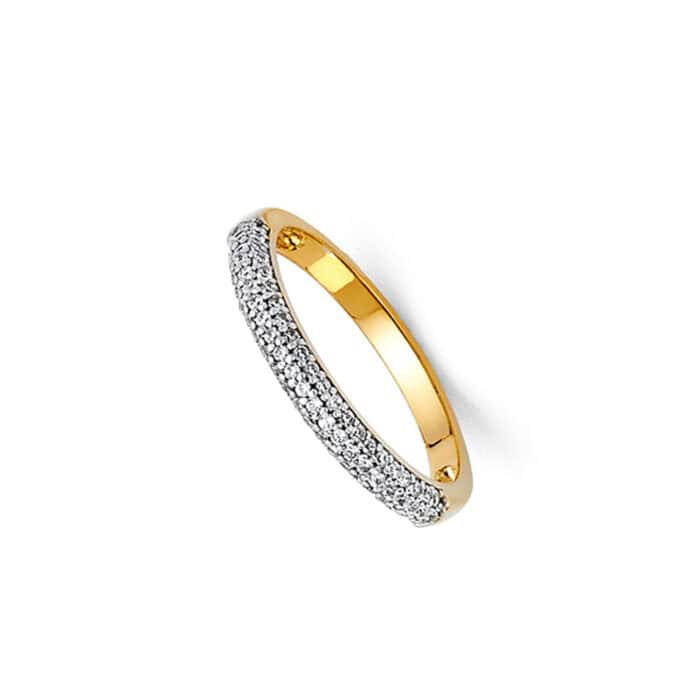 14K Yellow Gold Cubic Zirconia Ladies Wedding Band - Image 2