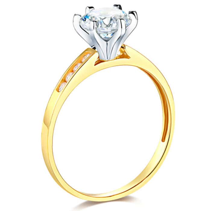 14K Yellow Gold Cubic Zirconia Engagement Ring - Image 2