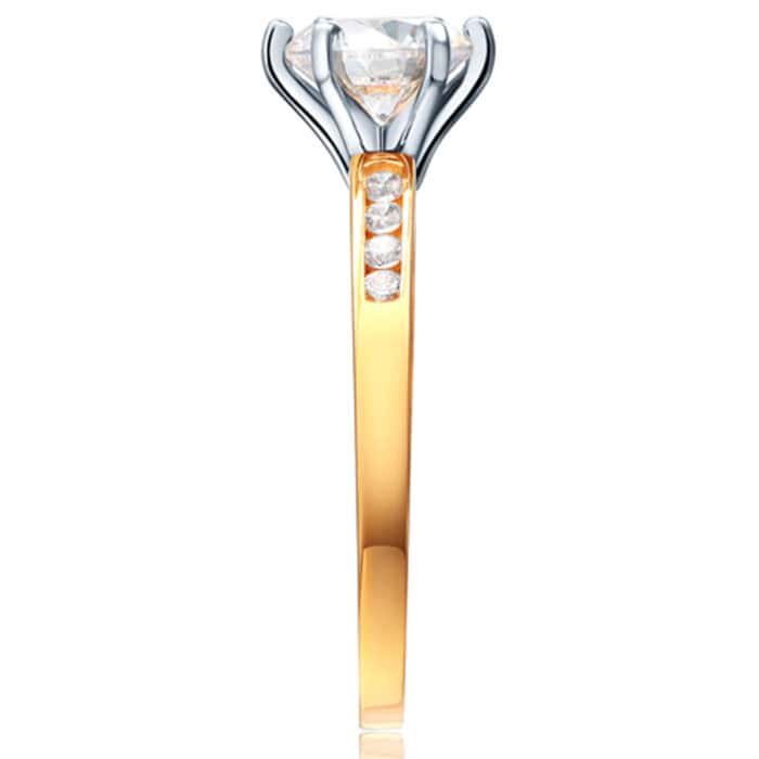 14K Yellow Gold Cubic Zirconia Engagement Ring - Image 3