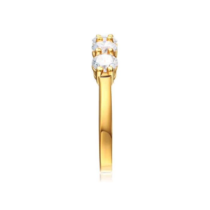 14K Yellow Gold Cubic Zirconia Ladies Wedding Band - Image 3