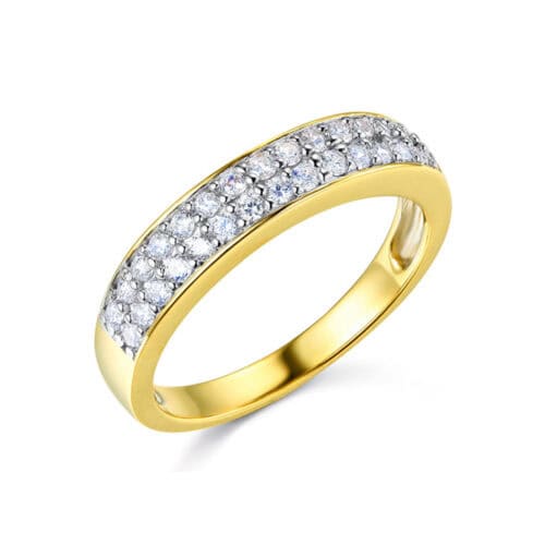 14K Yellow Gold Cubic Zirconia Ladies Wedding Band