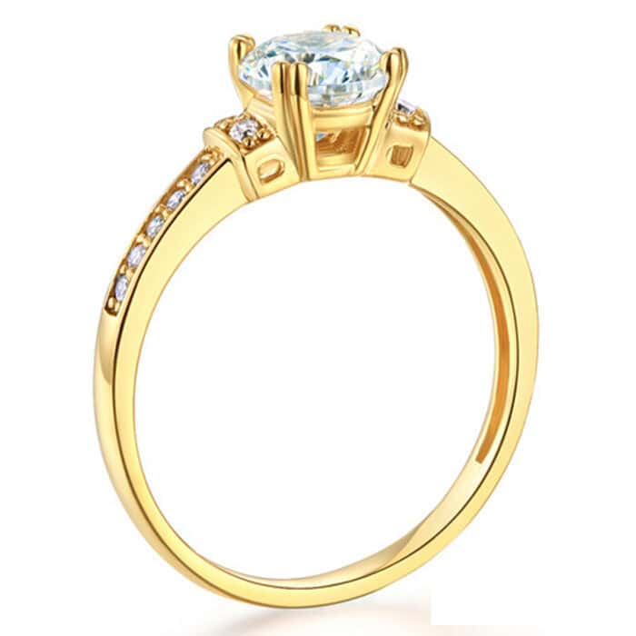 14K Yellow Gold Cubic Zirconia Engagement Ring - Image 2