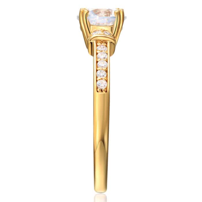 14K Yellow Gold Cubic Zirconia Engagement Ring - Image 3