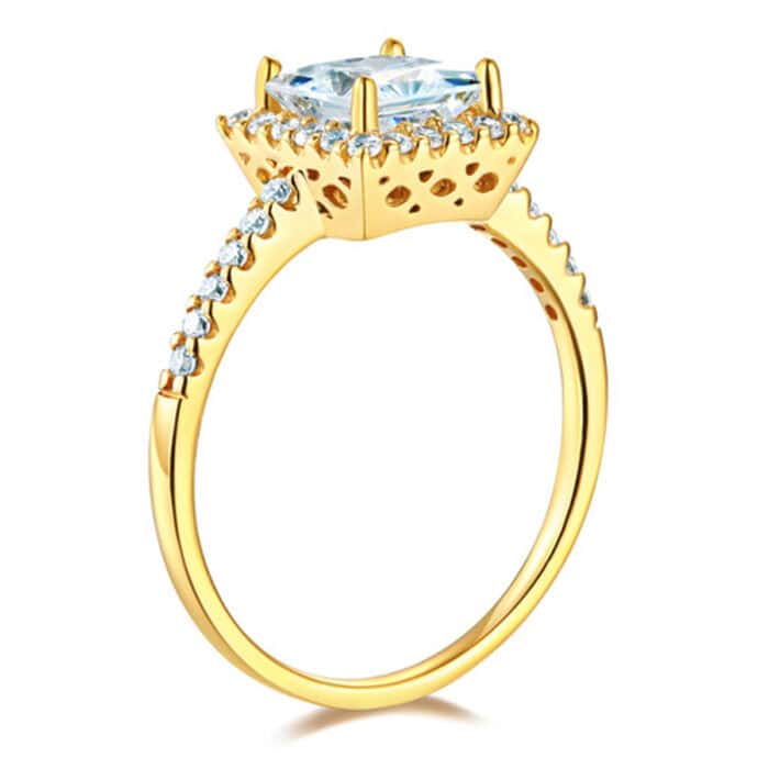 14K Yellow Gold Cubic Zirconia Engagement Ring - Image 2