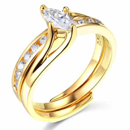 14K Yellow Gold Cubic Zirconia Duo Set