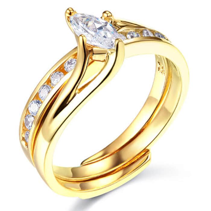 14K Yellow Gold Cubic Zirconia Duo Set
