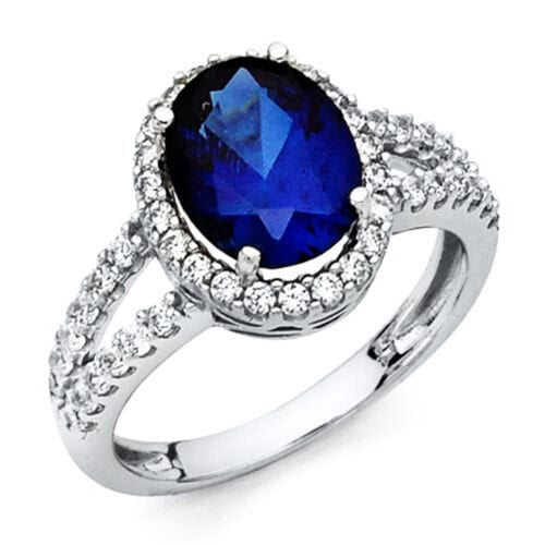 14K White Gold Cubic Zirconia Engagement Ring